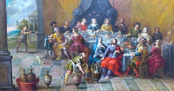  Les noces de Cana, peinture attribuée à Cornelis de Baellieur